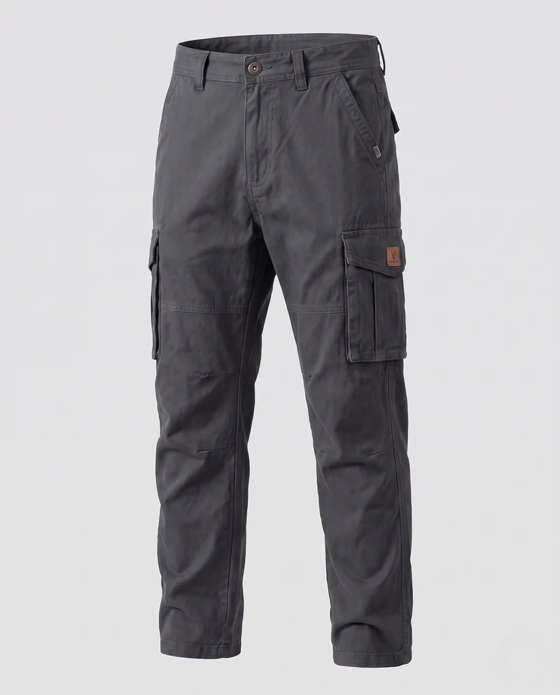 Herren Cargohose Slim-Fit Baumwoll-Canvas mit verstärkten Knien und Multifunktionstaschen Nord Taschen