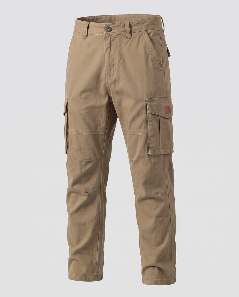 Herren Cargohose Slim-Fit Baumwoll-Canvas mit verstärkten Knien und Multifunktionstaschen Nord Taschen