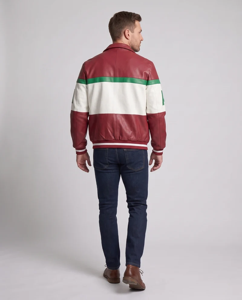 Herren College-Bomberjacke im Retro-Blockdesign mit Stehkragen und Reißverschluss Nord Taschen
