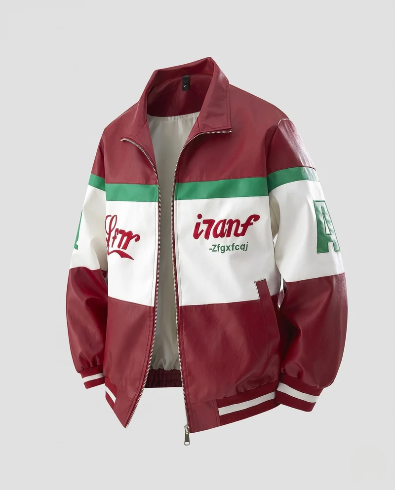 Herren College-Bomberjacke im Retro-Blockdesign mit Stehkragen und Reißverschluss Nord Taschen
