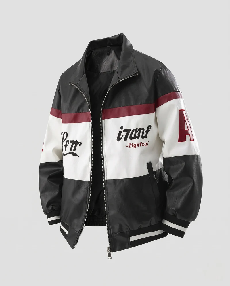 Herren College-Bomberjacke im Retro-Blockdesign mit Stehkragen und Reißverschluss Nord Taschen