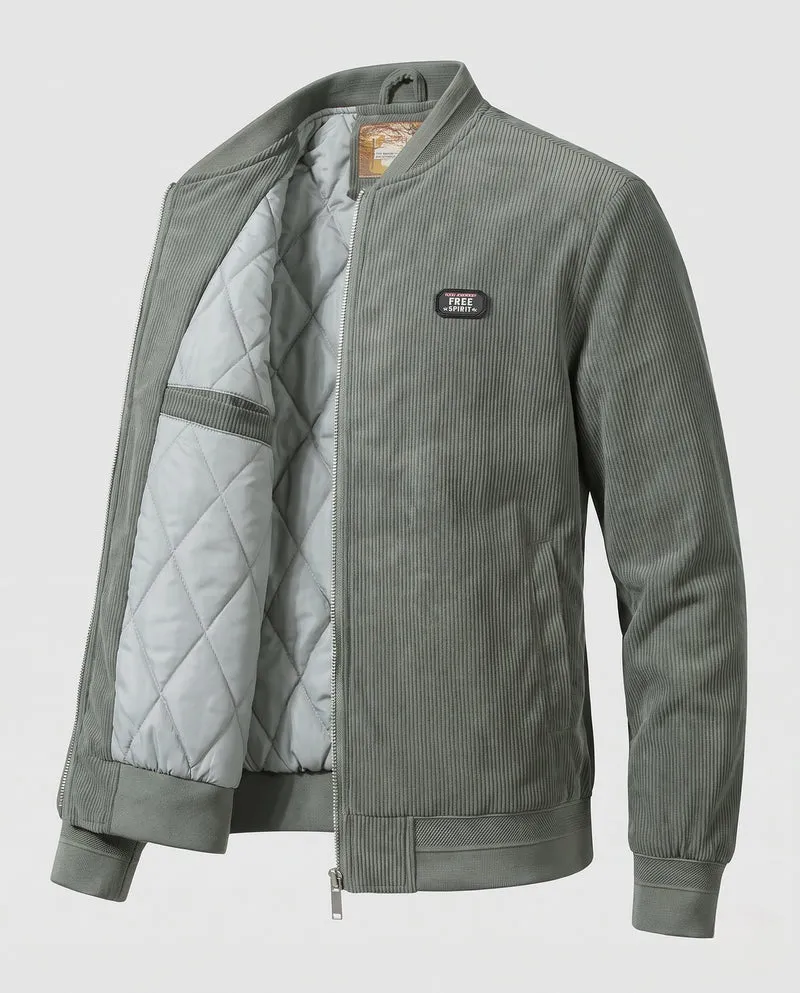 Herren Cord-Blouson mit gesteppter Thermo-Innenfütterung und Rippbündchen Nord Taschen