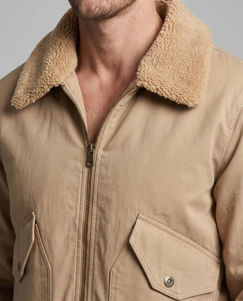 Herren Desert-Utility-Bomber mit gesteppter Thermofütterung und Faux-Fell-Kragen Nord Taschen