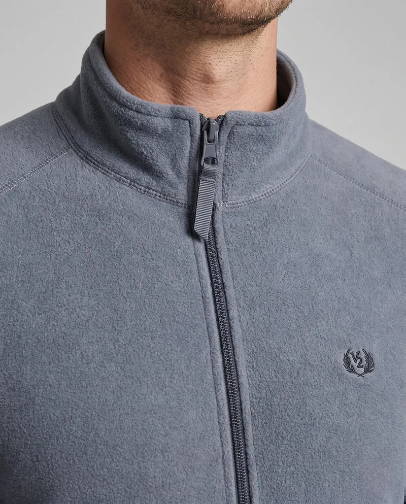 Herren Fleece-Reißverschlussjacke mit wärmender Teddy-Innenseite und Stehkragen Nord Taschen