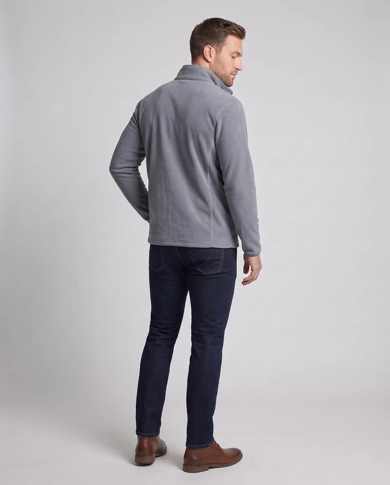Herren Fleece-Reißverschlussjacke mit wärmender Teddy-Innenseite und Stehkragen Nord Taschen