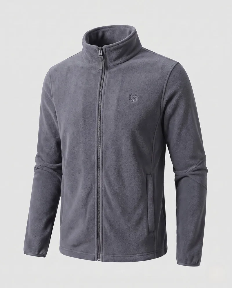 Herren Fleece-Reißverschlussjacke mit wärmender Teddy-Innenseite und Stehkragen Nord Taschen
