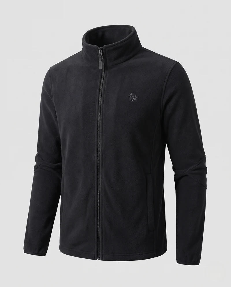 Herren Fleece-Reißverschlussjacke mit wärmender Teddy-Innenseite und Stehkragen Nord Taschen
