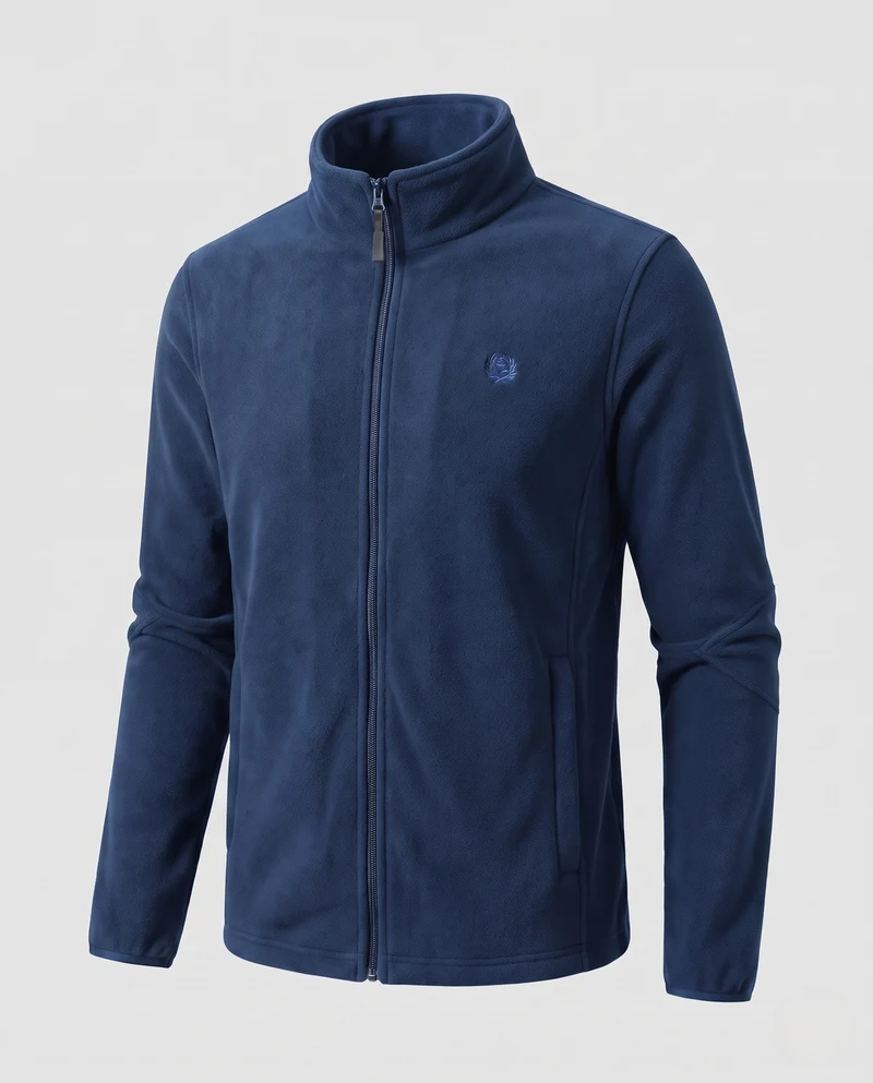 Herren Fleece-Reißverschlussjacke mit wärmender Teddy-Innenseite und Stehkragen Nord Taschen