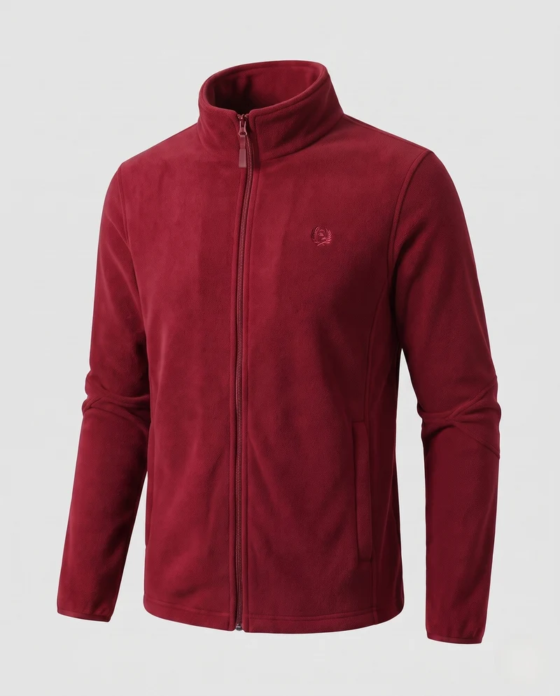Herren Fleece-Reißverschlussjacke mit wärmender Teddy-Innenseite und Stehkragen Nord Taschen