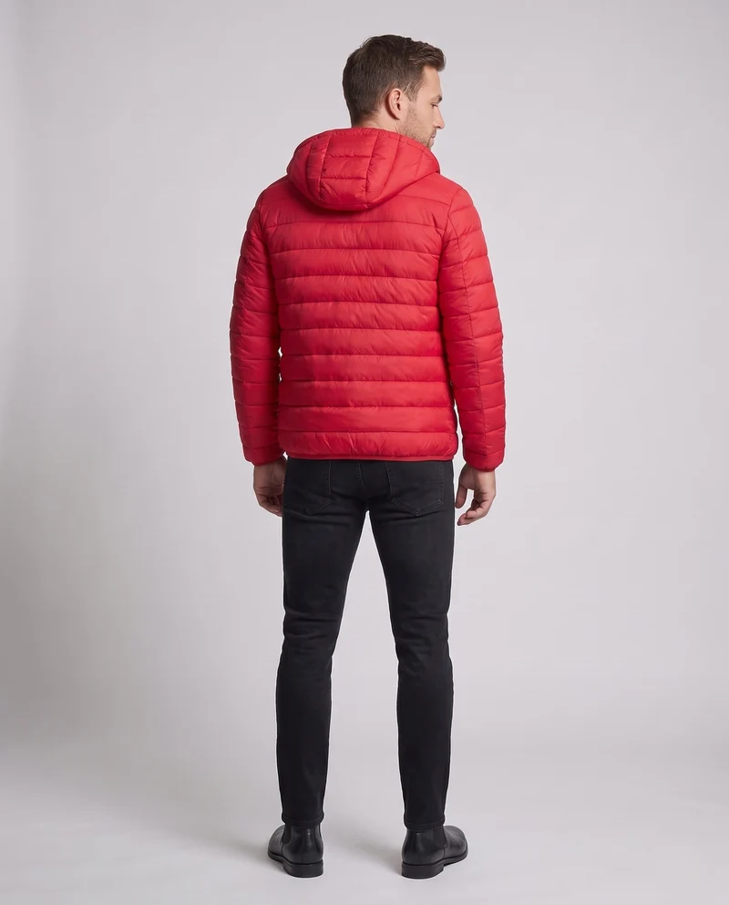 Herren Leichte gesteppte Kapuzenjacke mit Thermoisolierung und windabweisender Mikrofaser Nord Taschen