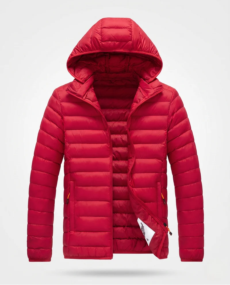 Herren Leichte gesteppte Kapuzenjacke mit Thermoisolierung und windabweisender Mikrofaser Nord Taschen
