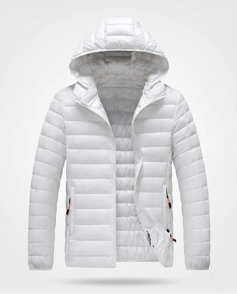 Herren Leichte gesteppte Kapuzenjacke mit Thermoisolierung und windabweisender Mikrofaser Nord Taschen