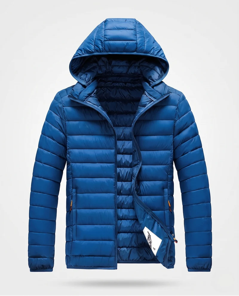 Herren Leichte gesteppte Kapuzenjacke mit Thermoisolierung und windabweisender Mikrofaser Nord Taschen
