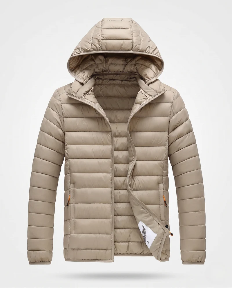Herren Leichte gesteppte Kapuzenjacke mit Thermoisolierung und windabweisender Mikrofaser Nord Taschen