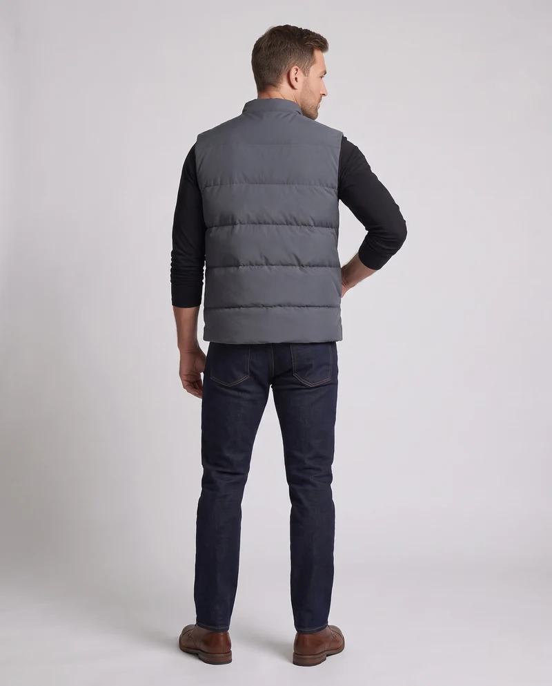 Herren Minimalistische Thermo-Utility-Weste mit Druckknopffront und großen Klappentaschen Nord Taschen