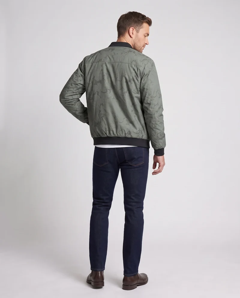 Herren Gefütterte Bomberjacke mit Teddyfutter und Camouflageoptik Nord Taschen