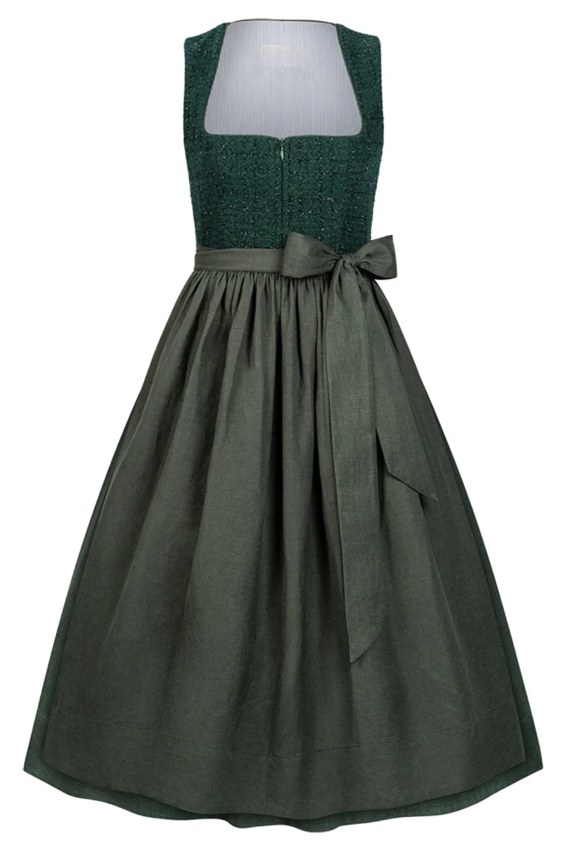 Dirndl Tanne Glitter Moosgrün Tweed & Leinen – 75 cm | LIGA DI BAVARIA