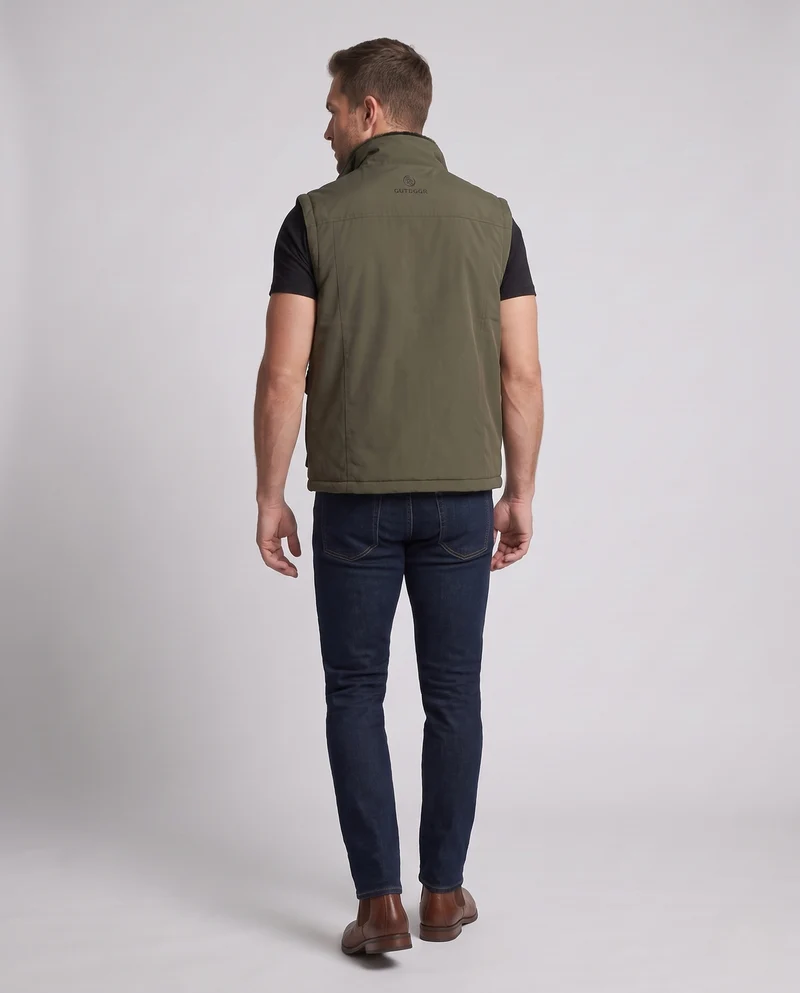 Herren Multifunktionale Outdoor-Weste mit hohem Kragen, Reißverschluss und Mehrfach-Taschen Nord Taschen