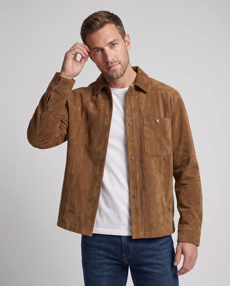 Herren Overshirt‑Jacke aus Cordvelours mit Brusttasche und lockerem Schnitt Nord Taschen