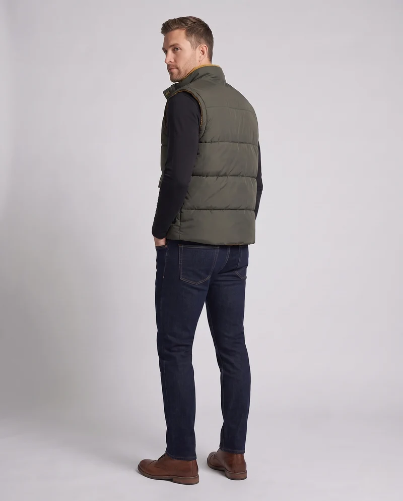 Herren Steppweste mit Teddyfutter, hochschließendem Kragen und Multifunktionstaschen Nord Taschen