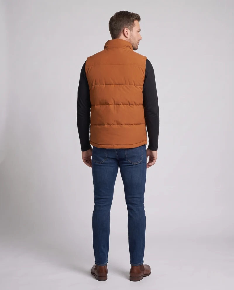 Herren Steppweste mit Thermoisolierung, hohem Stehkragen und verstellbarem Saum Nord Taschen