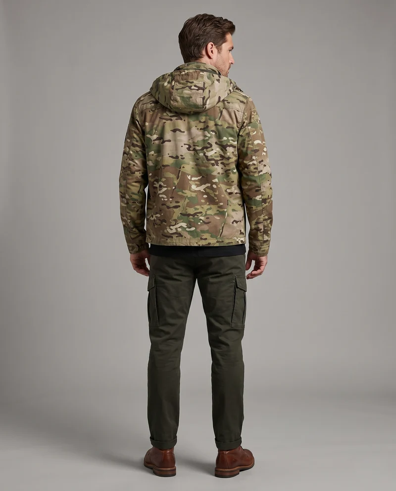 Herren Taktische Softshell-Jacke mit Kapuze, Multifunktionstaschen und Zip-Ärmeln Nord Taschen