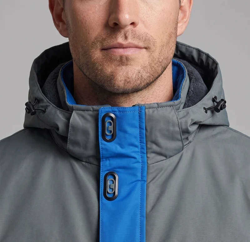 Herren wasser- und winddichte gefütterte Outdoor-Skijacke mit abnehmbarer Kapuze und Thermofutter Nord Taschen