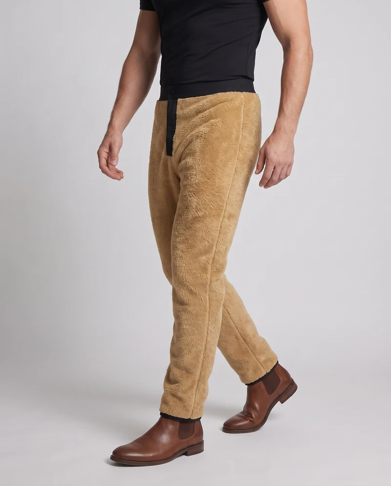 Herren Wasserabweisende Thermohose mit durchgehendem Teddyfleece‑Futter und geradem Schnitt Nord Taschen