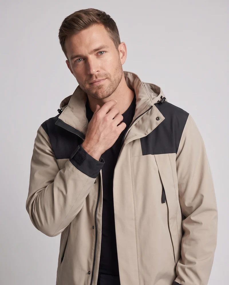 Herren Wasserdichte Ski- und Snowboardjacke mit Kapuze, Mountain-Print und Multifunktionalen Taschen Nord Taschen