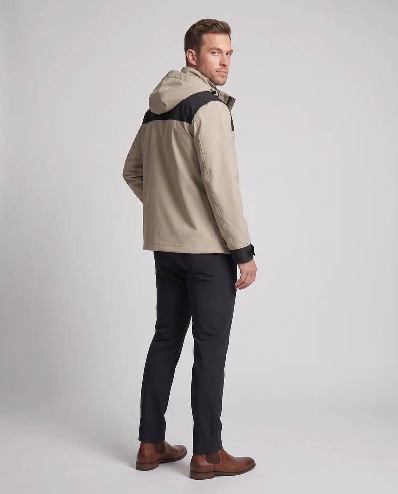 Herren Wasserdichte Ski- und Snowboardjacke mit Kapuze, Mountain-Print und Multifunktionalen Taschen Nord Taschen