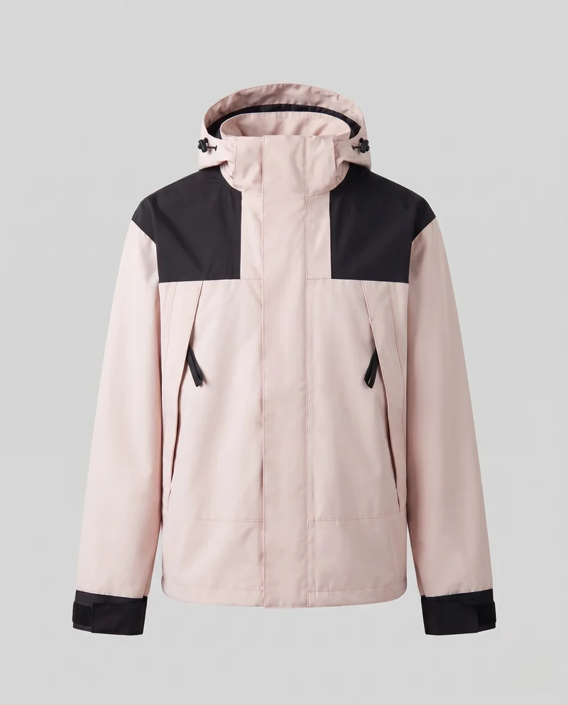 Herren Wasserdichte Ski- und Snowboardjacke mit Kapuze, Mountain-Print und Multifunktionalen Taschen Nord Taschen