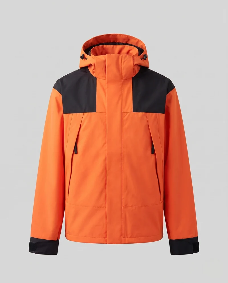 Herren Wasserdichte Ski- und Snowboardjacke mit Kapuze, Mountain-Print und Multifunktionalen Taschen Nord Taschen