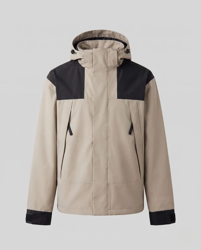 Herren Wasserdichte Ski- und Snowboardjacke mit Kapuze, Mountain-Print und Multifunktionalen Taschen Nord Taschen