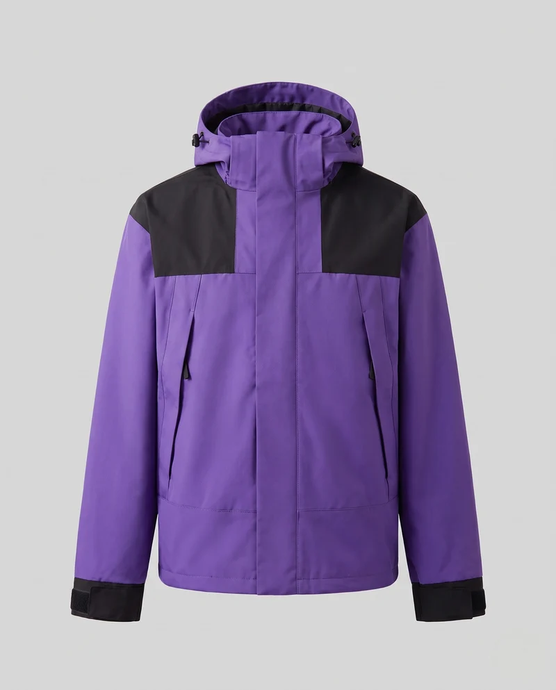 Herren Wasserdichte Ski- und Snowboardjacke mit Kapuze, Mountain-Print und Multifunktionalen Taschen Nord Taschen