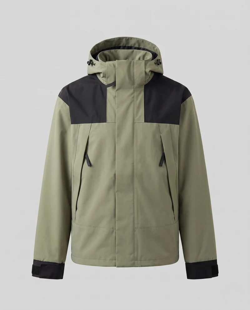 Herren Wasserdichte Ski- und Snowboardjacke mit Kapuze, Mountain-Print und Multifunktionalen Taschen Nord Taschen