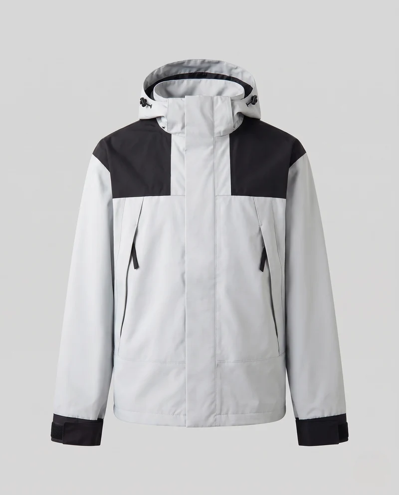 Herren Wasserdichte Ski- und Snowboardjacke mit Kapuze, Mountain-Print und Multifunktionalen Taschen Nord Taschen