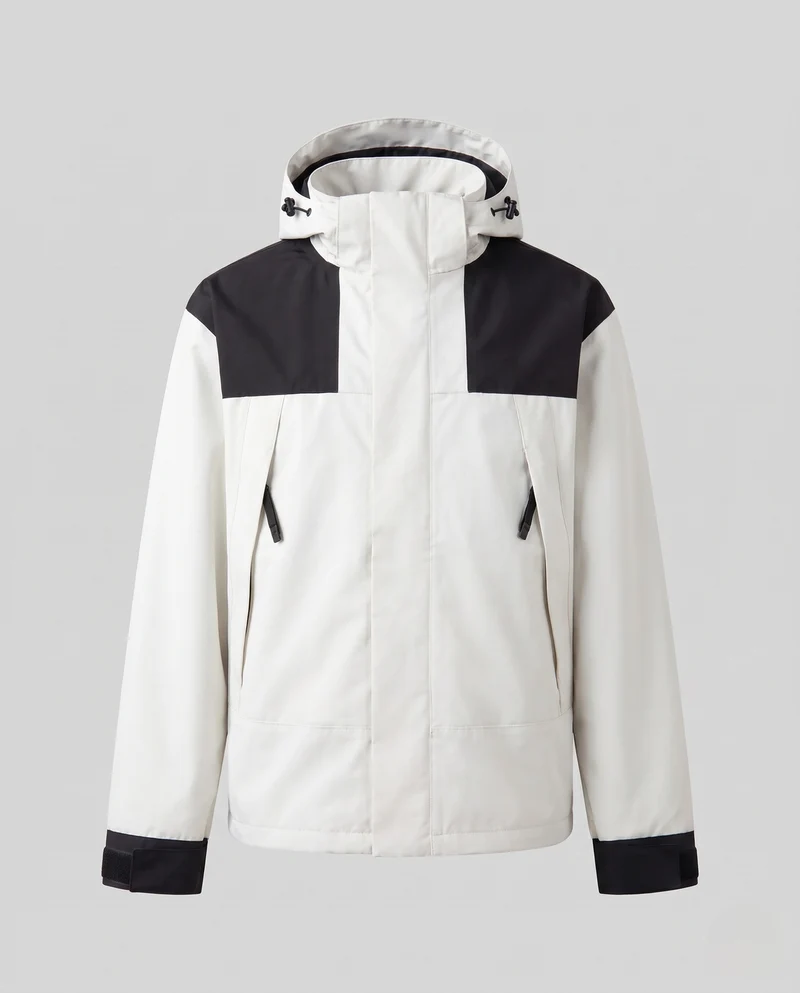 Herren Wasserdichte Ski- und Snowboardjacke mit Kapuze, Mountain-Print und Multifunktionalen Taschen Nord Taschen