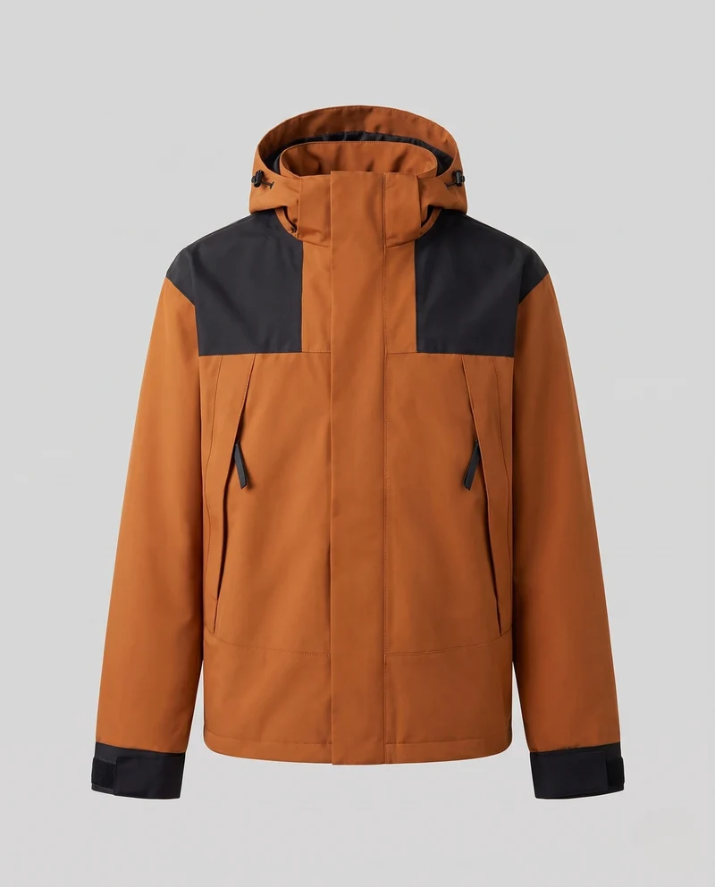 Herren Wasserdichte Ski- und Snowboardjacke mit Kapuze, Mountain-Print und Multifunktionalen Taschen Nord Taschen