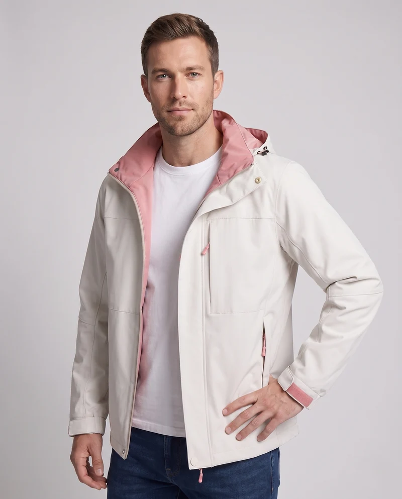 Herren Wasserfeste Softshell-Outdoorjacke mit Kapuze, winddichter Außenlage und verdeckter Reißverschluss Nord Taschen