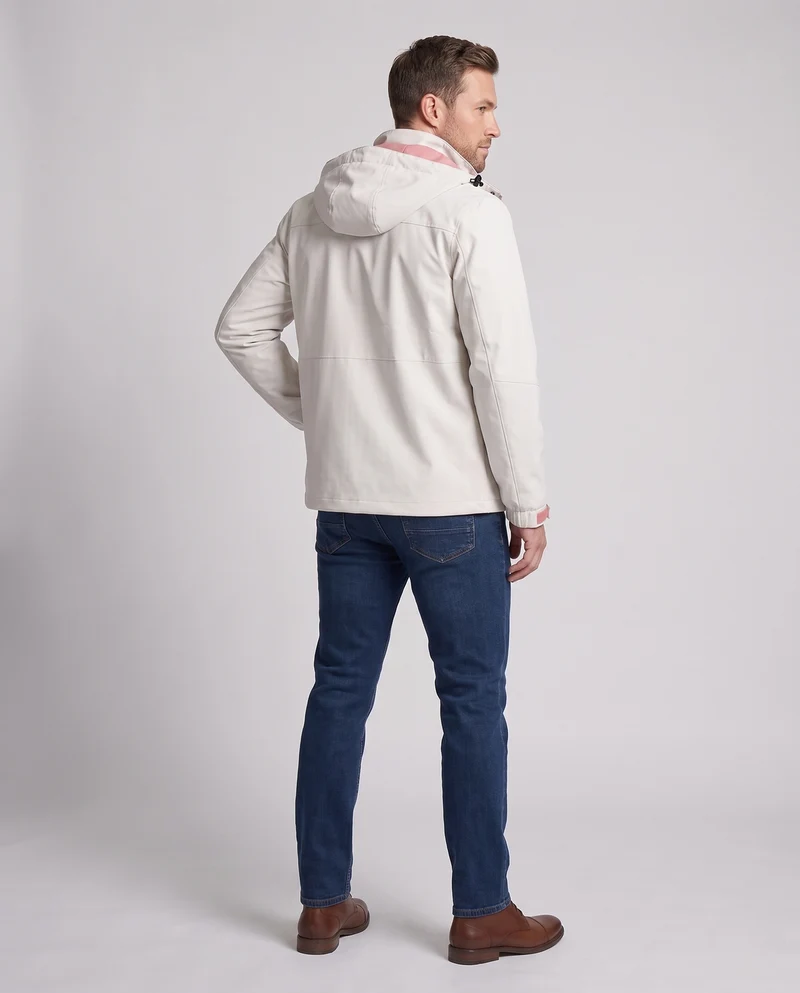 Herren Wasserfeste Softshell-Outdoorjacke mit Kapuze, winddichter Außenlage und verdeckter Reißverschluss Nord Taschen