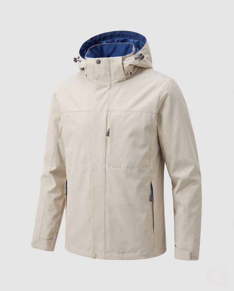 Herren Wasserfeste Softshell-Outdoorjacke mit Kapuze, winddichter Außenlage und verdeckter Reißverschluss Nord Taschen
