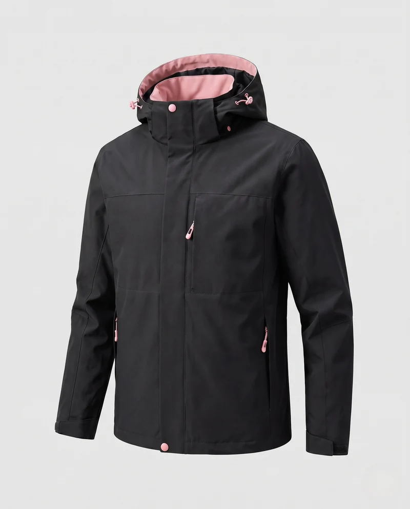 Herren Wasserfeste Softshell-Outdoorjacke mit Kapuze, winddichter Außenlage und verdeckter Reißverschluss Nord Taschen