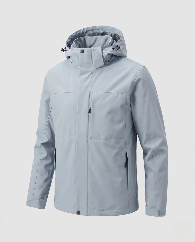 Herren Wasserfeste Softshell-Outdoorjacke mit Kapuze, winddichter Außenlage und verdeckter Reißverschluss Nord Taschen