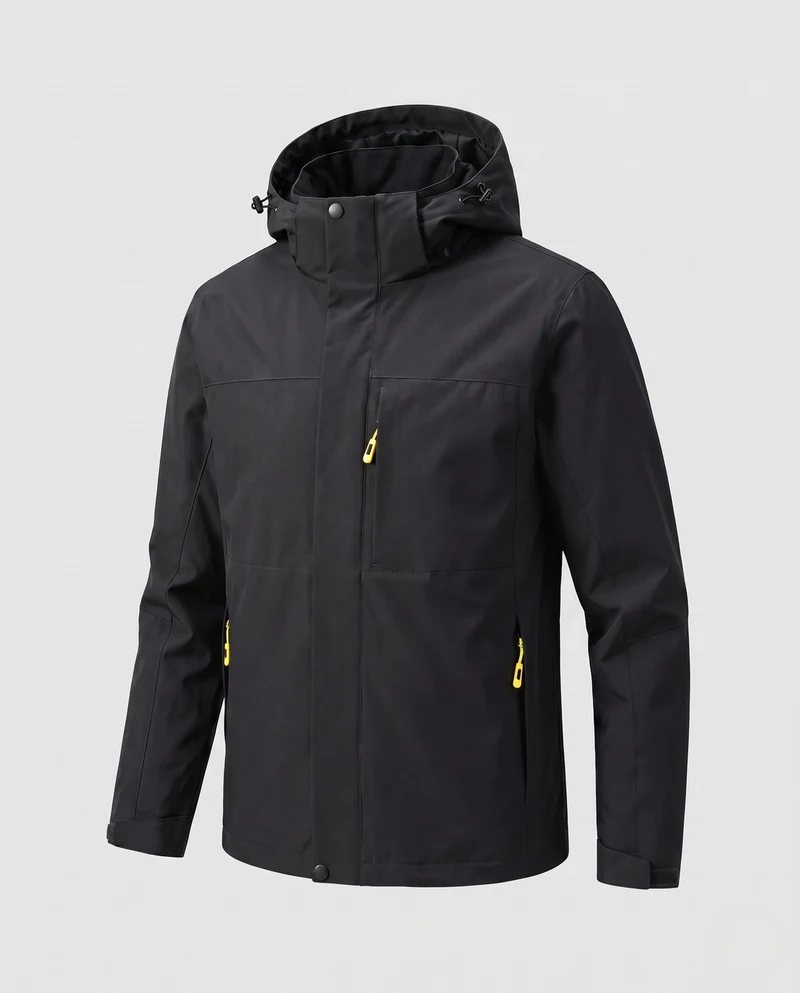 Herren Wasserfeste Softshell-Outdoorjacke mit Kapuze, winddichter Außenlage und verdeckter Reißverschluss Nord Taschen