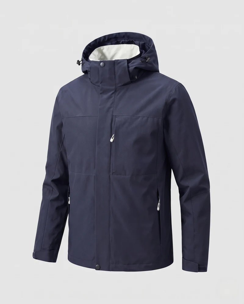 Herren Wasserfeste Softshell-Outdoorjacke mit Kapuze, winddichter Außenlage und verdeckter Reißverschluss Nord Taschen