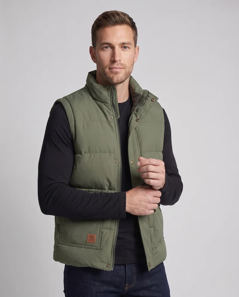Herren Thermisch gefütterte Outdoor-Steppweste mit Sherpa-Innenfutter, hohem Stehkragen und Klappentaschen Nord Taschen