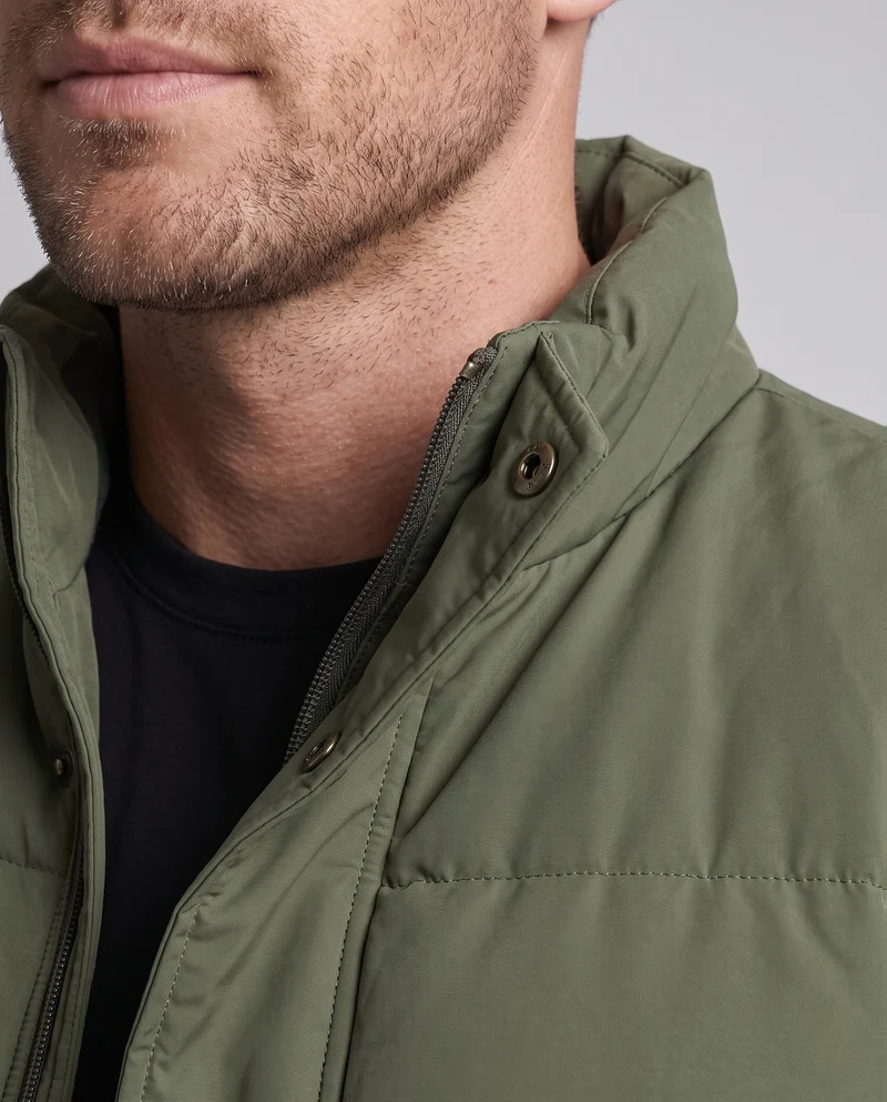 Herren Thermisch gefütterte Outdoor-Steppweste mit Sherpa-Innenfutter, hohem Stehkragen und Klappentaschen Nord Taschen
