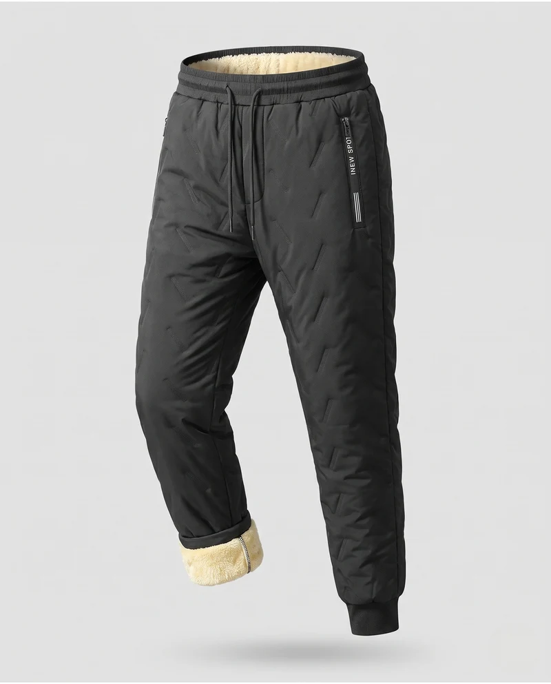 Herren Thermische Outdoor-Jogginghose mit dickem Sherpa-Innenfutter, elastischem Bund und Sicherheits-Reißverschlusstasche Nord Taschen