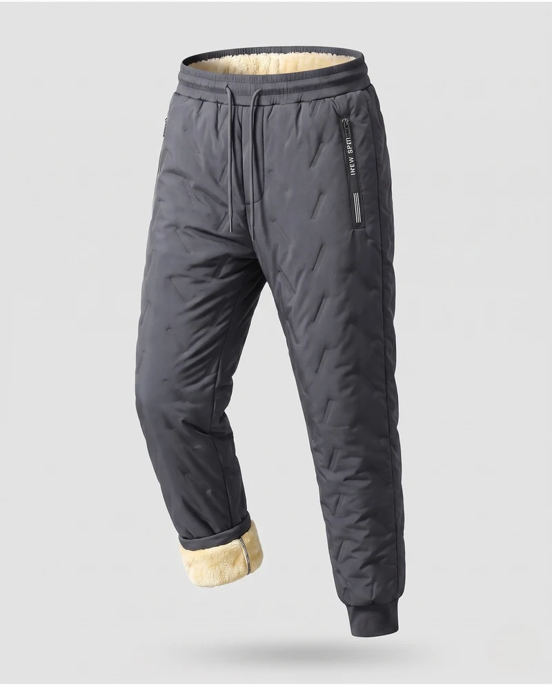 Herren Thermische Outdoor-Jogginghose mit dickem Sherpa-Innenfutter, elastischem Bund und Sicherheits-Reißverschlusstasche Nord Taschen