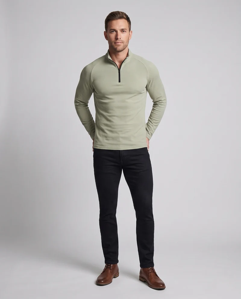 Herren Thermisches Langarm-Halbzip-Funktionsshirt mit wärmender Fleece-Innenlage Nord Taschen